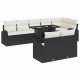 Sonata H Градински Софа Комплект 9 pcs Черно и кремаво 100 x 55 x 73 см
