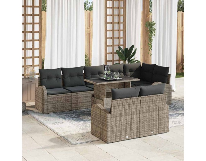 Sonata H Градински Софа Комплект 9 pcs Сив 100 x 55 x 73 см