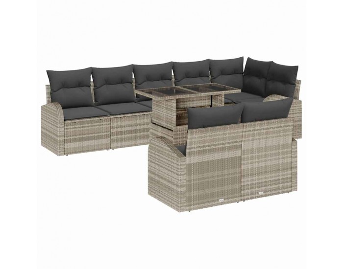 Sonata H Градински Софа Комплект 9 pcs Светлосиво 100 x 55 x 73 см