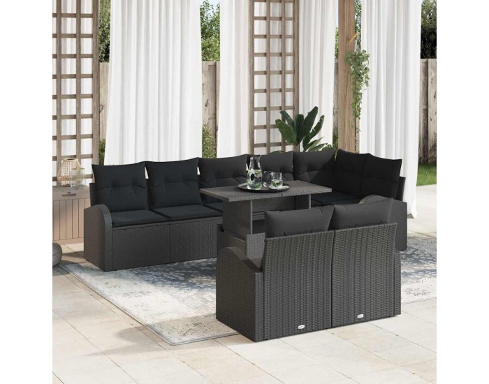 Sonata H Градински Софа Комплект 9 pcs Черно 100 x 55 x 73 см