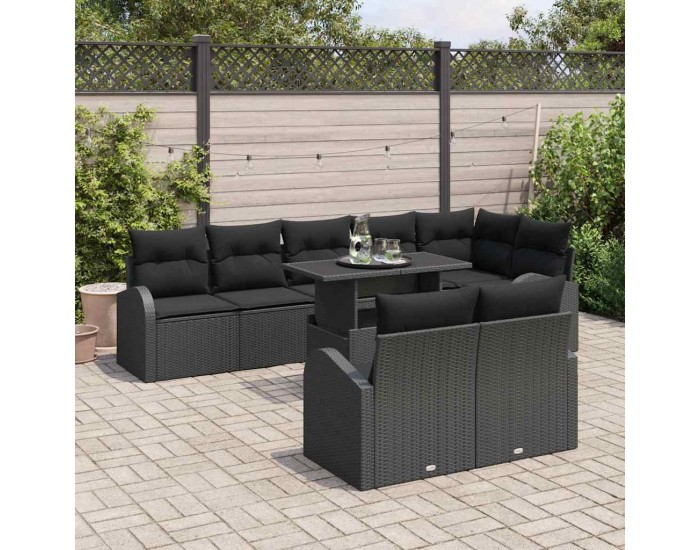 Sonata H Градински Софа Комплект 9 pcs Черно 100 x 55 x 73 см