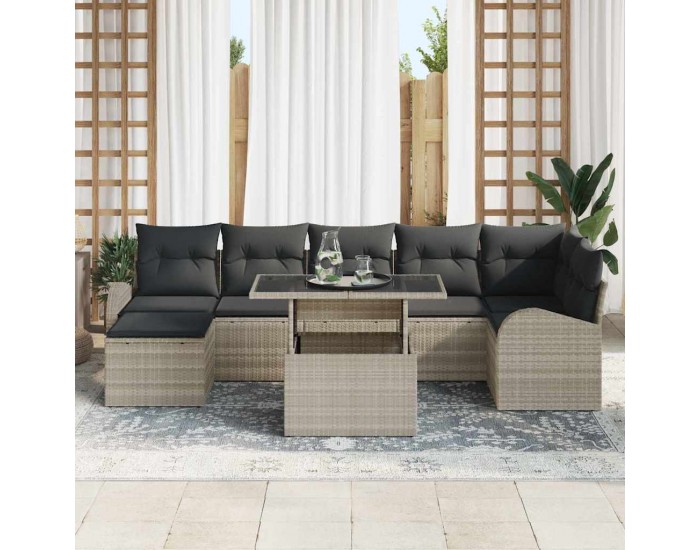 Sonata H Градински Софа Комплект с възглавница 8 pcs Светлосиво