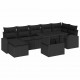 Sonata H Градински Софа Комплект с възглавница 8 pcs Черно
