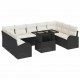 Sonata H Градински Софа Комплект 10 pcs Черно и кремаво 100 x 55 x 73 см