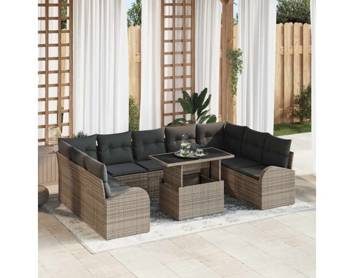 Sonata H Градински Софа Комплект 10 pcs Сив 100 x 55 x 73 см
