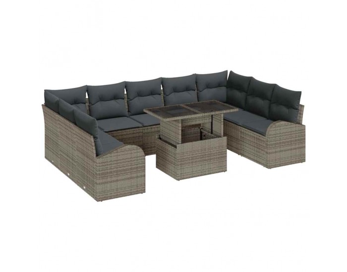 Sonata H Градински Софа Комплект 10 pcs Сив 100 x 55 x 73 см