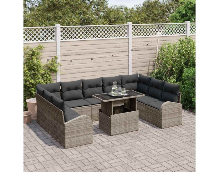 Sonata H Градински Софа Комплект 10 pcs Сив 100 x 55 x 73 см