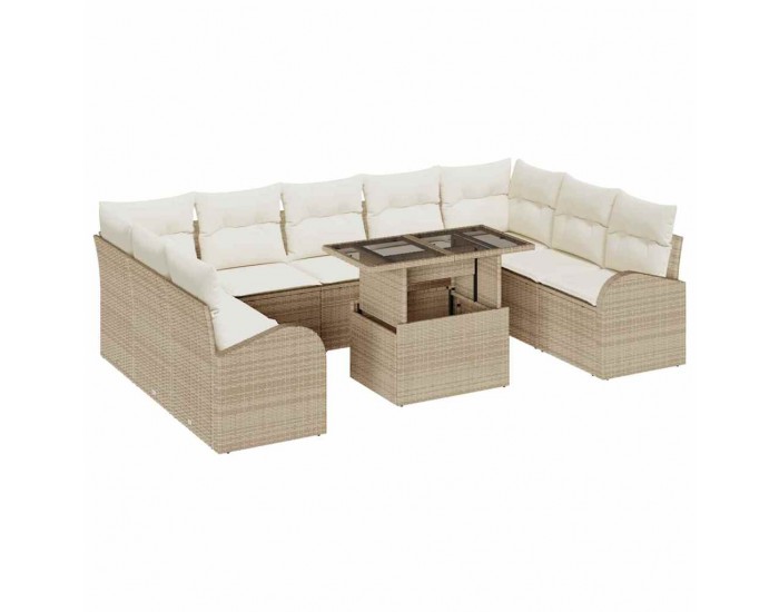 Sonata H Градински Софа Комплект с възглавница 10 pcs бежово и кремаво