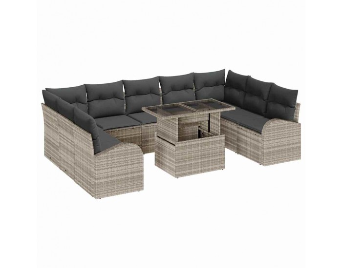 Sonata H Градински Софа Комплект 10 pcs Светлосиво 100 x 55 x 73 см