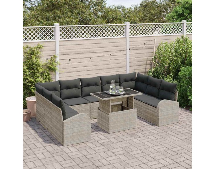 Sonata H Градински Софа Комплект 10 pcs Светлосиво 100 x 55 x 73 см