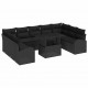 Sonata H Градински Софа Комплект 10 pcs Черно 100 x 55 x 73 см