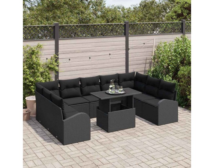 Sonata H Градински Софа Комплект 10 pcs Черно 100 x 55 x 73 см