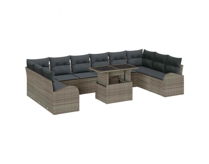 Sonata H Градински Софа Комплект 11 pcs Сив 100 x 55 x 73 см