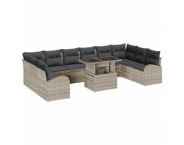 Sonata H Градински Софа Комплект 11 pcs Светлосиво 100 x 55 x 73 см
