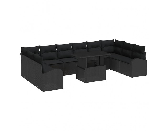 Sonata H Градински Софа Комплект 11 pcs Черно 100 x 55 x 73 см