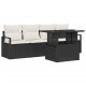 Sonata H Градински Софа Комплект 5 pcs Черно и кремаво 100 x 55 x 73 см