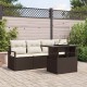 Sonata H Градински Софа Комплект 5 pcs Кафяво и кремаво 100 x 55 x 73 см