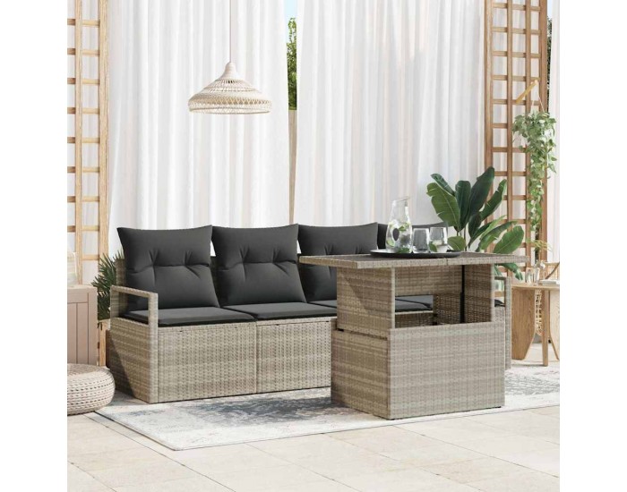 Sonata H Градински Софа Комплект 5 pcs Светлосиво 100 x 55 x 73 см
