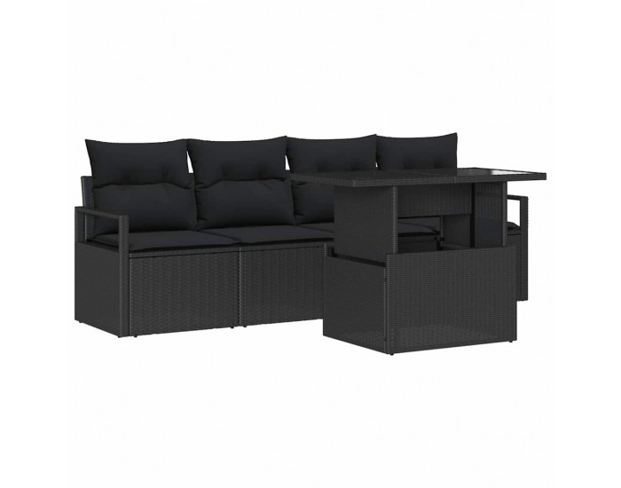 Sonata H Градински Софа Комплект 5 pcs Черно 100 x 55 x 73 см