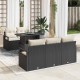 Sonata H Градински Софа Комплект 6 pcs Черно и кремаво 100 х 55 х 73 см