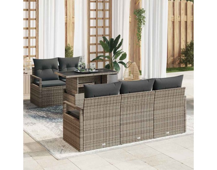 Sonata H Градински Софа Комплект 6 pcs Сив 100 х 55 х 73 см