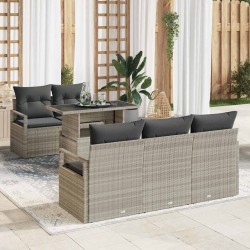 Sonata H Градински Софа Комплект 6 pcs Светлосиво 100 х 55 х 73 см - Canapele și bănci de grădină