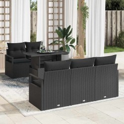 Sonata H Градински Софа Комплект 6 pcs Черно 100 х 55 х 73 см - Canapele și bănci de grădină