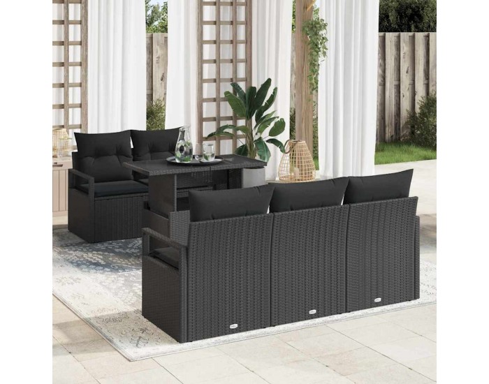 Sonata H Градински Софа Комплект 6 pcs Черно 100 х 55 х 73 см