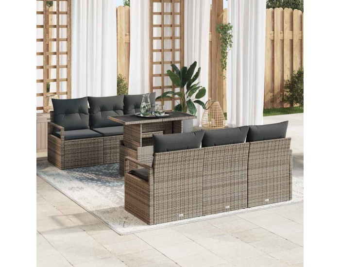 Sonata H Градински Софа Комплект 7 pcs Сив 100 x 55 x 73 см
