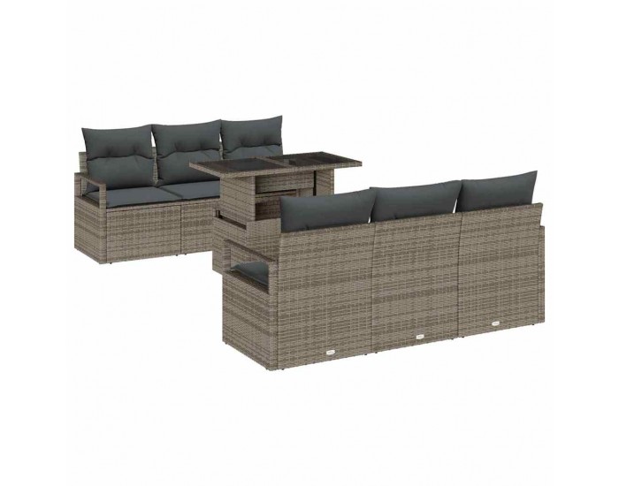 Sonata H Градински Софа Комплект 7 pcs Сив 100 x 55 x 73 см