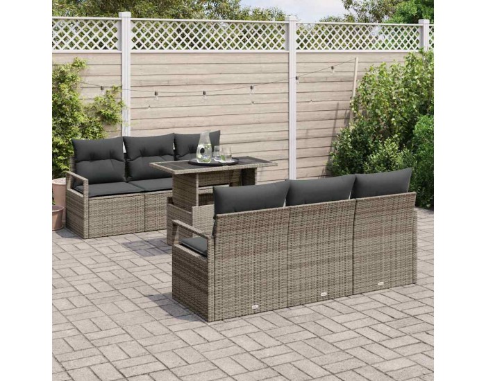Sonata H Градински Софа Комплект 7 pcs Сив 100 x 55 x 73 см