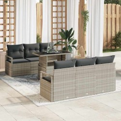 Sonata H Градински Софа Комплект 7 pcs Светлосиво 100 x 55 x 73 см - Canapele și bănci de grădină