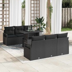 Sonata H Градински Софа Комплект 7 pcs Черно 100 x 55 x 73 см - Canapele și bănci de grădină