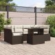 Sonata H Градински Софа Комплект 7 pcs Кафяво и кремаво 100 x 55 x 73 см