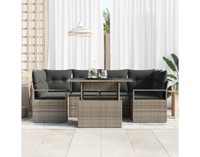 Sonata H Градински Софа Комплект 7 pcs Сив 100 x 55 x 73 см