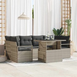 Sonata H Градински Софа Комплект 7 pcs Светлосиво 100 x 55 x 73 см - Canapele și bănci de grădină