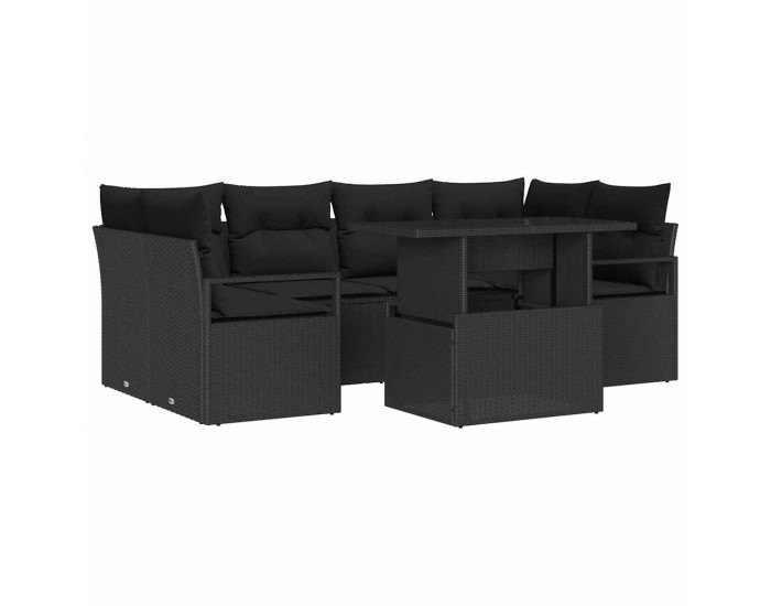 Sonata H Градински Софа Комплект 7 pcs Черно 100 x 55 x 73 см