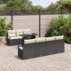 Sonata H Градински Софа Комплект 8 pcs Черно и кремаво 100 x 55 x 73 см
