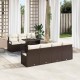 Sonata H Градински Софа Комплект 8 pcs Кафяво и кремаво 100 x 55 x 73 см