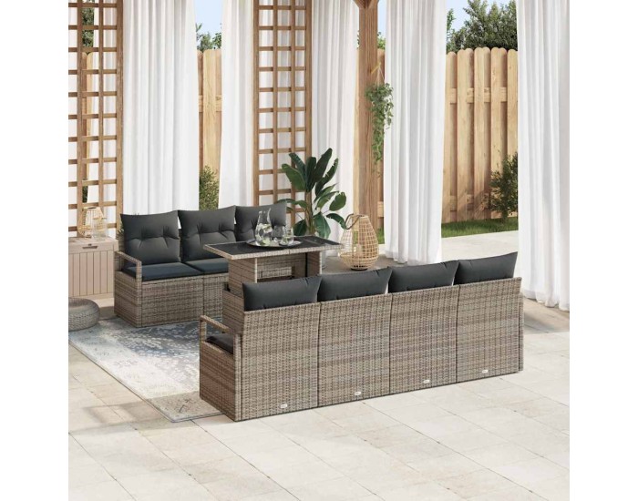 Sonata H Градински Софа Комплект 8 pcs Сив 100 x 55 x 73 см