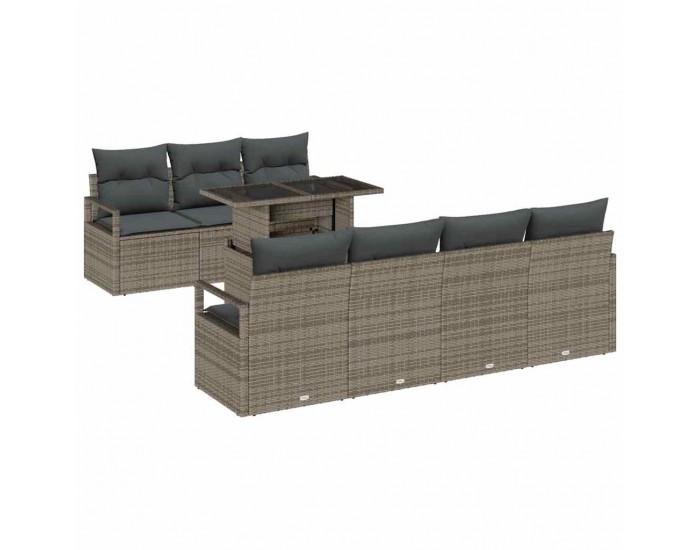 Sonata H Градински Софа Комплект 8 pcs Сив 100 x 55 x 73 см