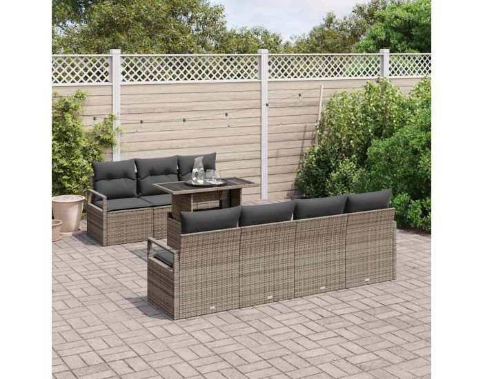 Sonata H Градински Софа Комплект 8 pcs Сив 100 x 55 x 73 см