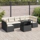 Sonata H Градински Софа Комплект 8 pcs Черно и кремаво 100 x 55 x 73 см