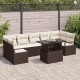 Sonata H Градински Софа Комплект 8 pcs Кафяво и кремаво 100 x 55 x 73 см