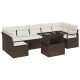 Sonata H Градински Софа Комплект 8 pcs Кафяво и кремаво 100 x 55 x 73 см