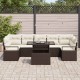 Sonata H Градински Софа Комплект 8 pcs Кафяво и кремаво 100 x 55 x 73 см