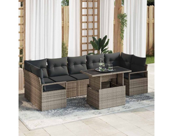 Sonata H Градински Софа Комплект 8 pcs Сив 100 x 55 x 73 см