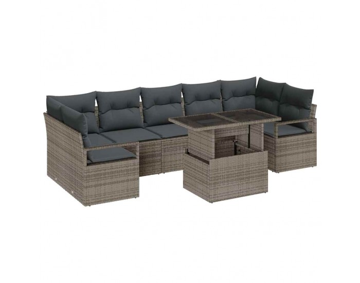 Sonata H Градински Софа Комплект 8 pcs Сив 100 x 55 x 73 см