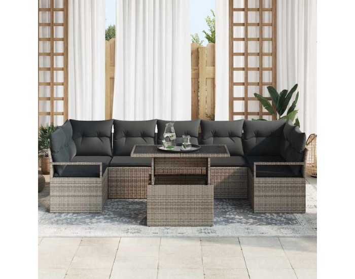 Sonata H Градински Софа Комплект 8 pcs Сив 100 x 55 x 73 см
