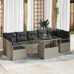 Sonata H Градински Софа Комплект 8 pcs Светлосиво 100 x 55 x 73 см - Canapele și bănci de grădină